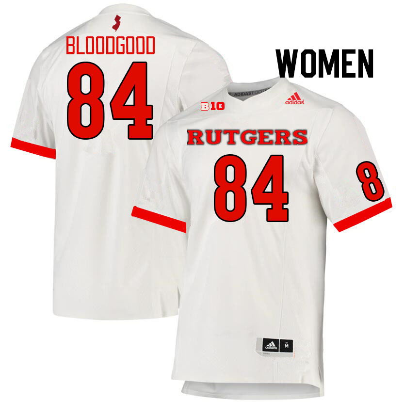 Women #84 Gunnison Bloodgood Rutgers Scarlet Knights College Football Jerseys Stitched Sale-White - Click Image to Close